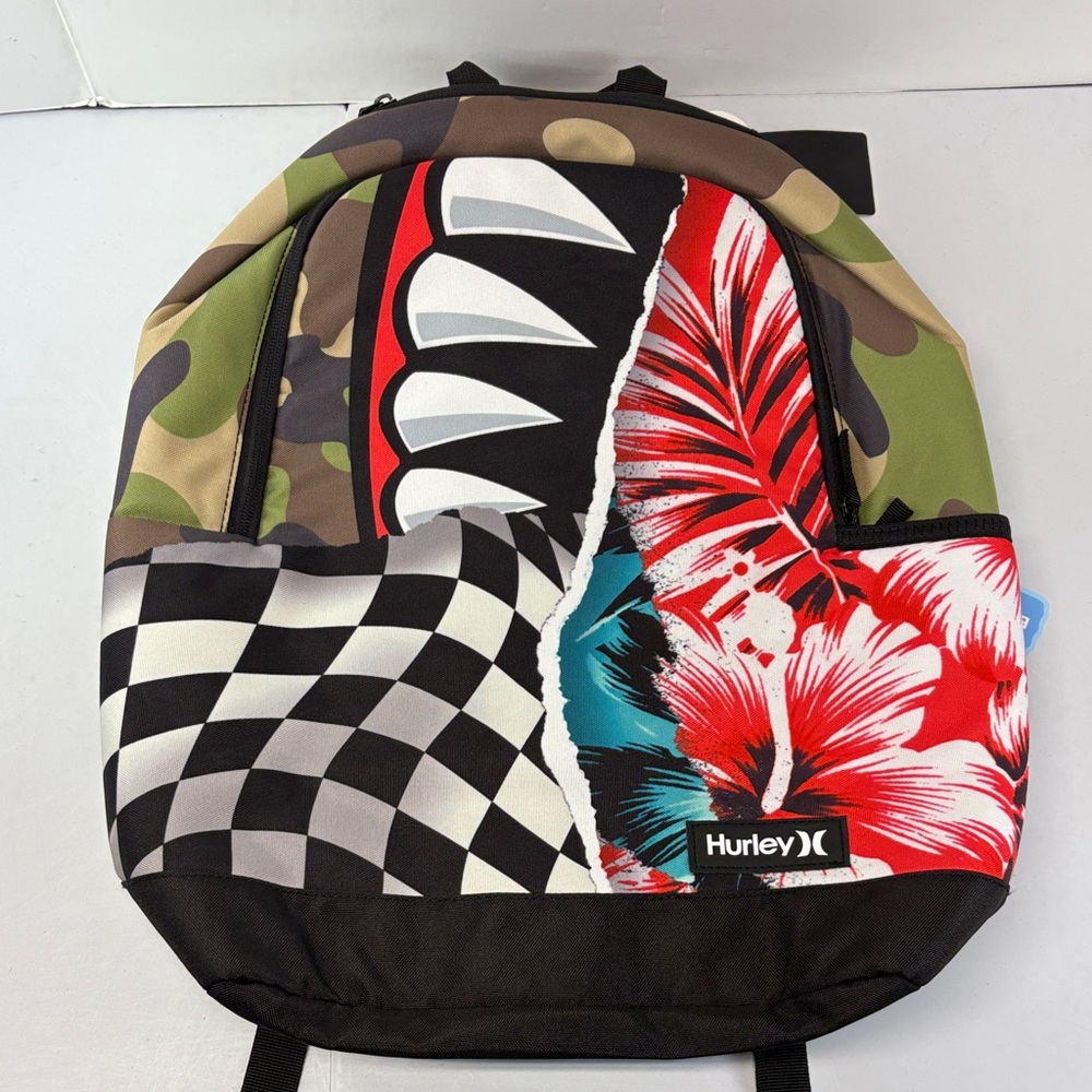 Hurley Multicolor Print Mash Up Graphic Backpack